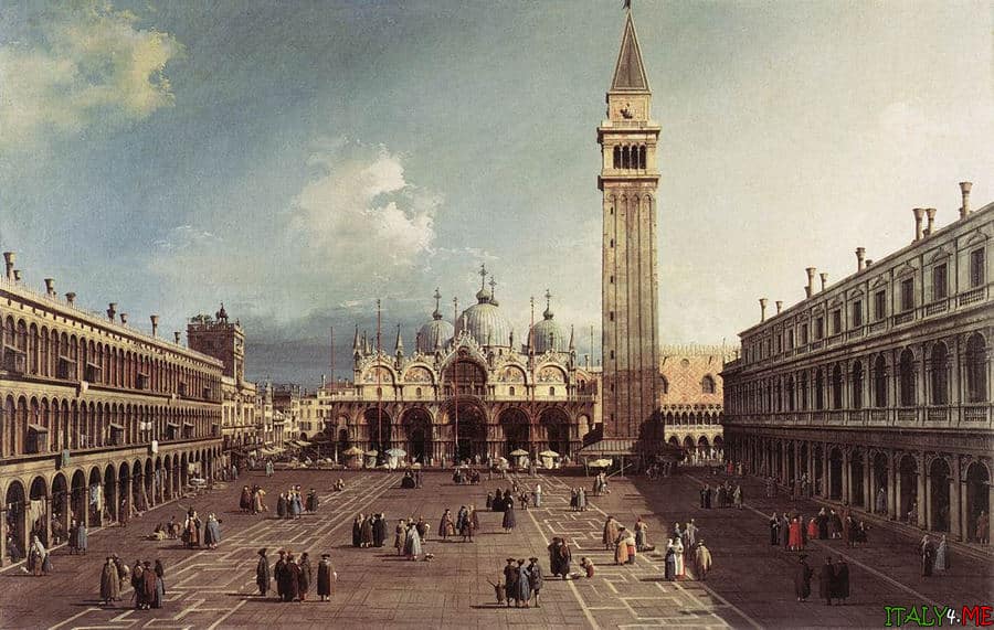 St. Mark's Square and Basilica in Venice, 18th century