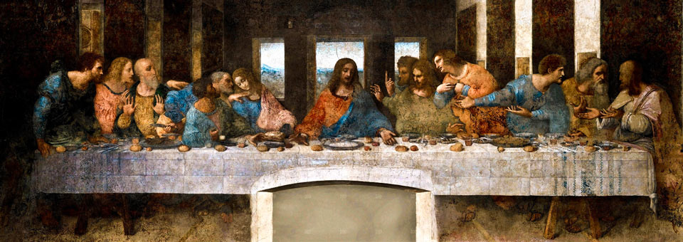 Fresco of the Last Supper by Leonardo da Vinci
