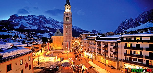 Cortina d'Ampezzo ski resort in Italy