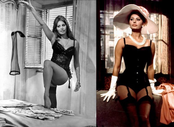 Film - Fashion & History - Good Morning and welcome to today's feature,  lingerie in the movies. Here is Sophia Loren as she appeared in Yesterday,  Today and Tomorrow, 1963. Costume design