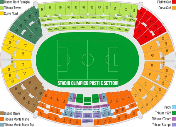 Stadio Olimpico layout in Rome Stadio Olimpico layout in Rome