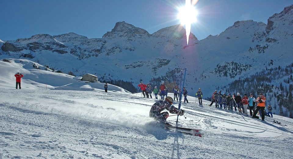 Off-piste skiing is a feature of the Monte Rosa resort