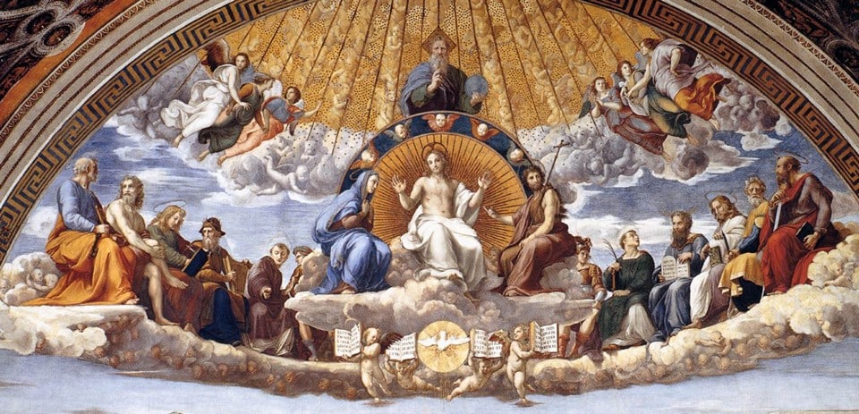 esco of the Disputation, or Dispute of the Holy Communion by Rafael Santi