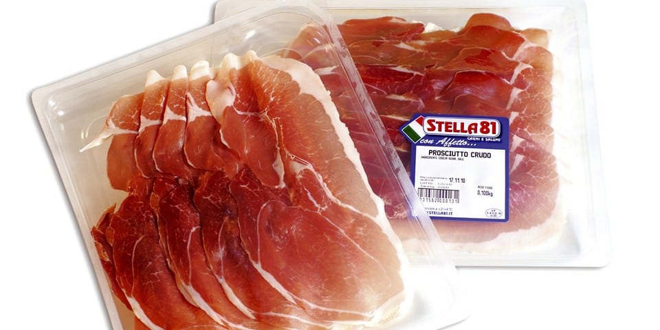 Prosciutto in thermal packaging