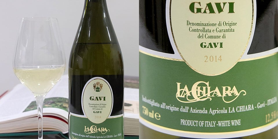 Gavi is a dry white wine from the Italian province of Alessandria.