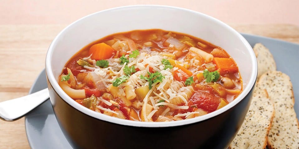 Minestrone is the most popular soup born in Italy.