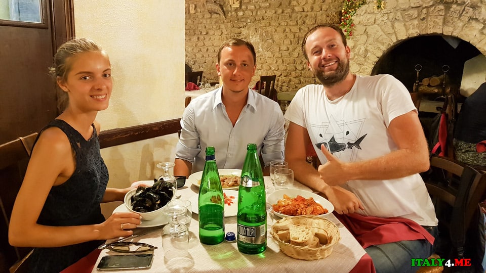Dinner with friends Impiccetta Restaurant in Trastevere Rome