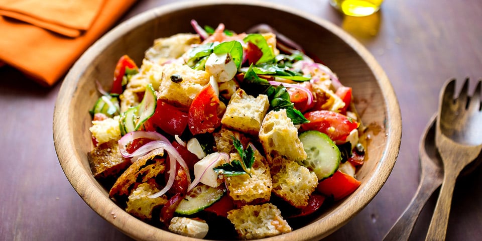 traditional salad panzanella in Florence