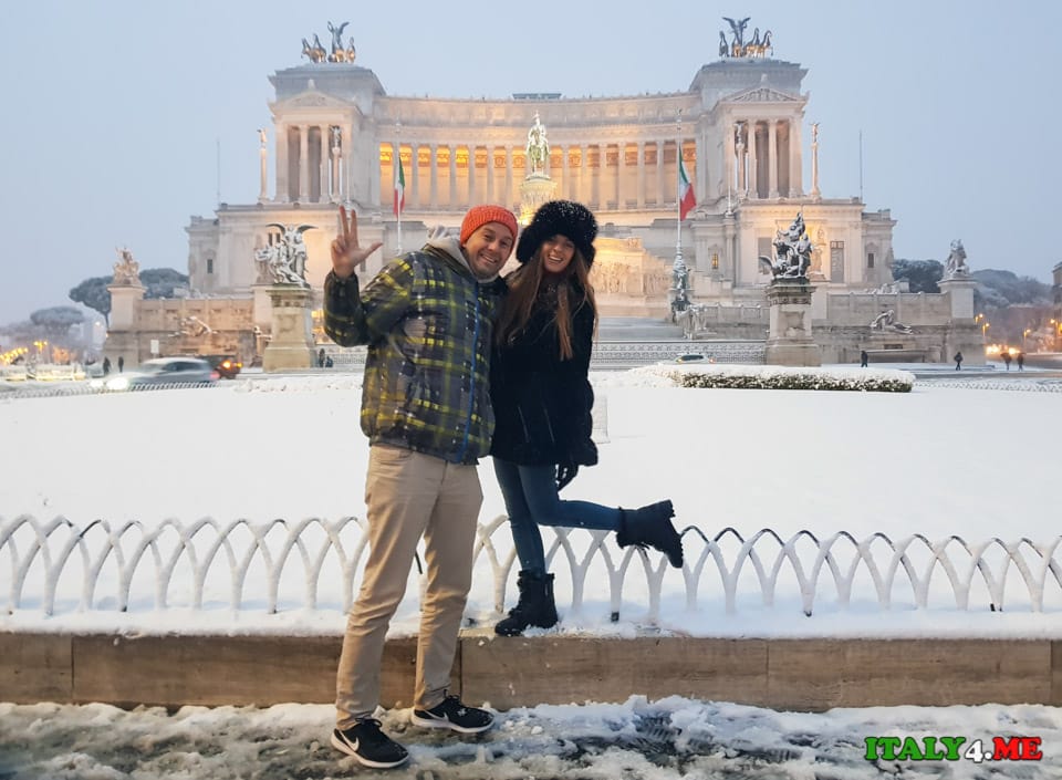 Artur Jakutsevich in snowy Rome