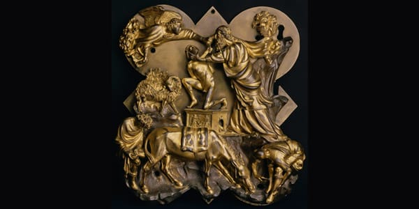 бронзовый рельеф «Принесение в жертву Исаака» Филиппо Брунеллески