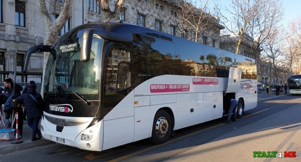 Terravision bus from Milan to Bergamo airport