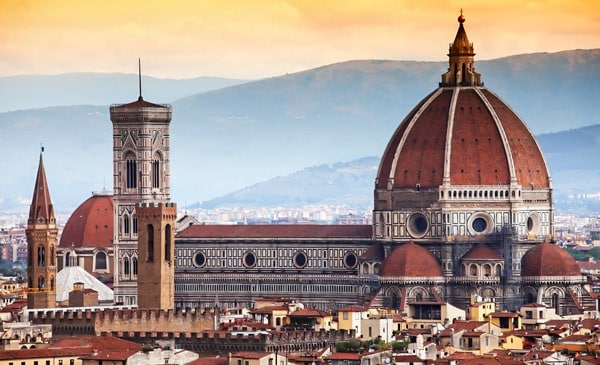 View of the Cathedral and the Dome of Brunelleschi in Florence