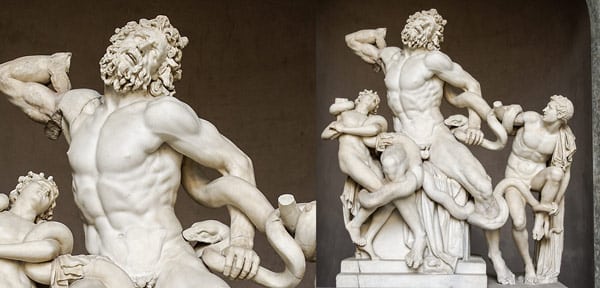 Marble sculptural composition Laocoön and sons