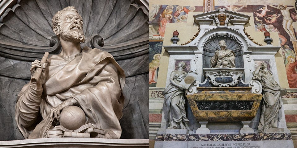 Tomb of Galileo Galilei in the Basilica di Santa Croce in Florence