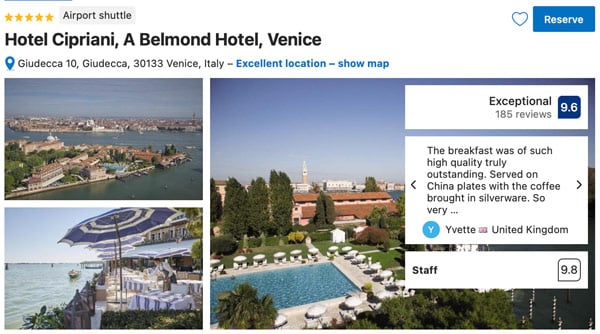 Cipriani A Belmond 5 star Hotel in Venice