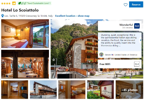 Hotel Lo Scoiattolo Monte Rosa Ski Resort in Italy