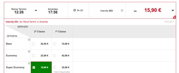 Train timetable to Amantea from Rome, ticket price Train timetable to Amantea from Rome, ticket price