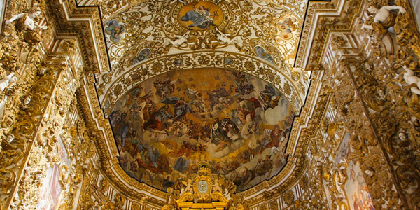 Frescoes above the altar in the Cathedral of San Gerlando in Agrigento