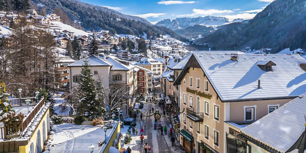 the city of Ortisei in Italy is a popular ski resort