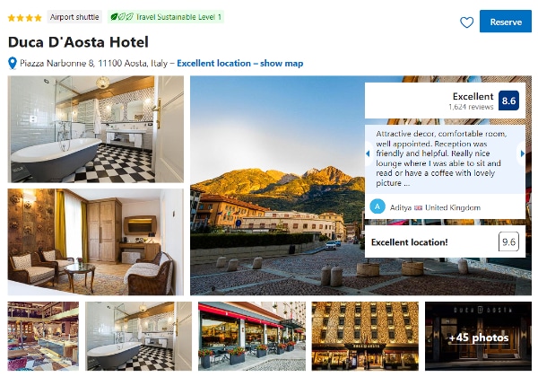 4 star Hotel in Aosta Duca D'Aosta