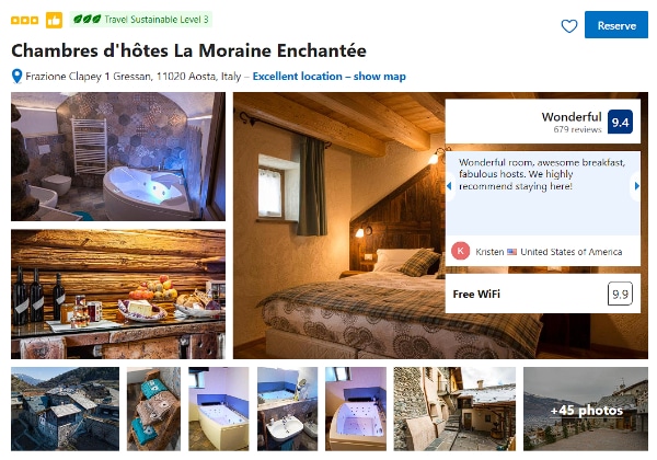 Apartments in Aosta Chambres d'hôtes La Moraine Enchantée
