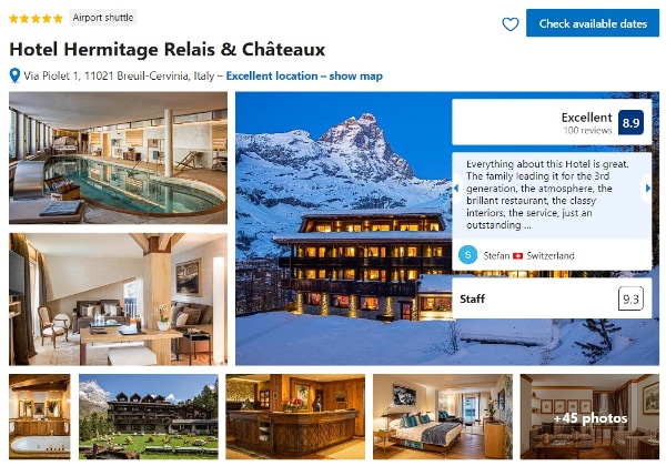 5-Star Hotel in Cervinia Hermitage Relais & Châteaux