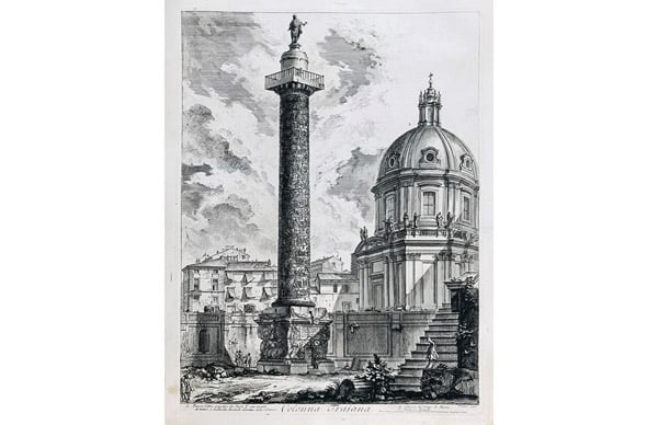 Piranesi engraving Trajan's Column (Colonna Traiana) cycle Roman antiquities