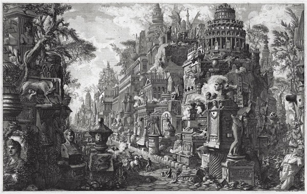 Engraving by Piranesi View of the ancient Appian Way 1756