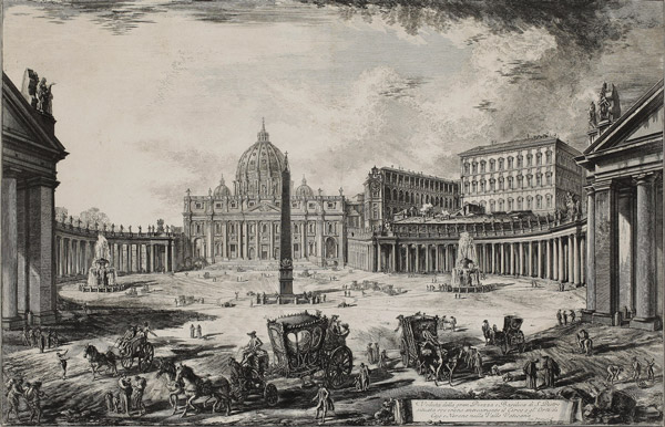 Engraving by Giovanni Battista Piranesi of St. Peter's Square in the Vatican