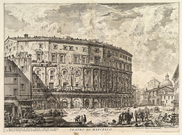Piranesi engraving Theater of Marcellus (Teatro di Marcello, 1757)