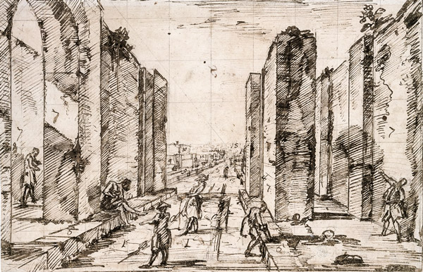Piranesi sketch of Herculaneum