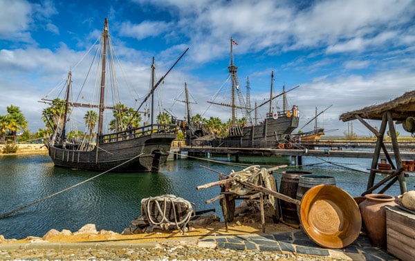 Replicas of the ships of Christopher Columbus