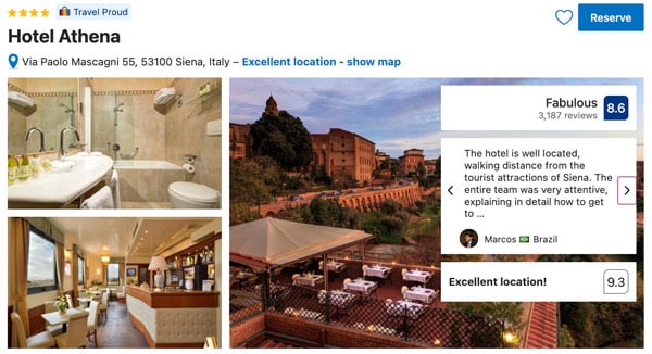 Athena Best Hotel in Siena Italy