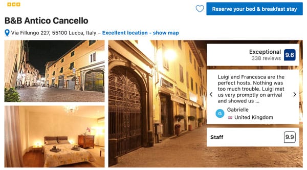 B&B Antico Cancello Best Hotel in Lucca Tuscany