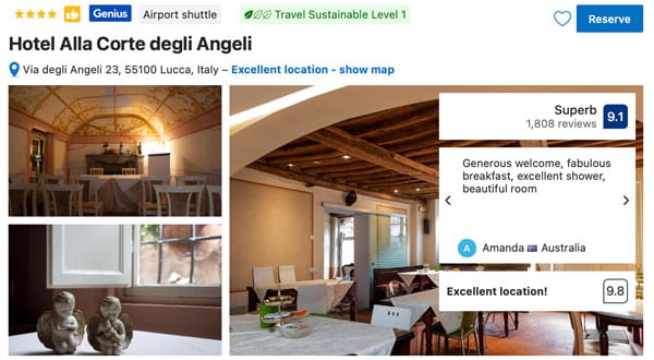 Hotel Alla Corte degli Angeli Best Hotel in Lucca Tuscany