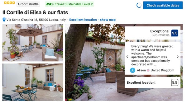 Il Cortile di Elisa Best Hotel in Lucca Tuscany