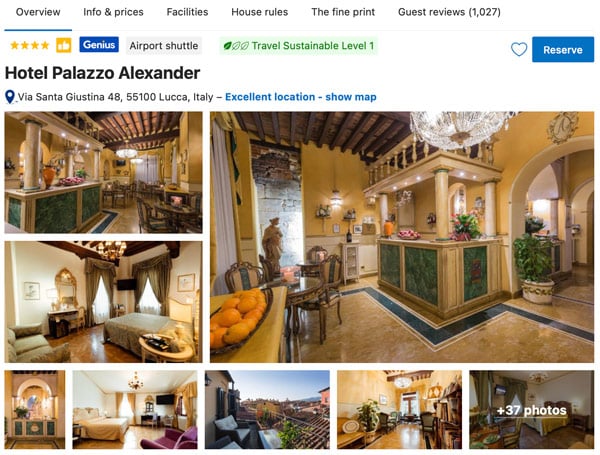 Palazzo Alexander Best Hotel in Lucca Tuscany