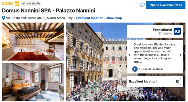 Palazzo Nannini Best Hotel in Siena Italy