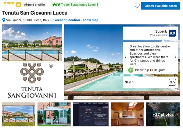 Tenuta San Giovanni Best Hotel in Lucca Tuscany