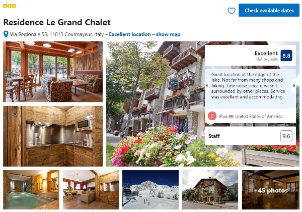 Hotel in Courmayeur Residence Le Grand Chalet