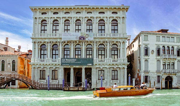 Facade of the Palazzo Ca Rezzonico in Venice