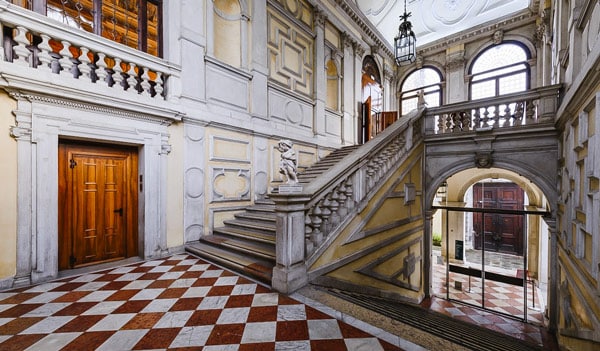 front staircase in the palace Ca Rezzonico by Giorgio Massari