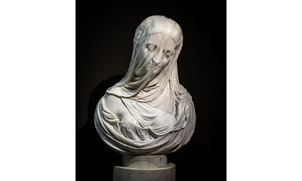 marble bust of "The Veiled Lady" by Antonio Corradini
