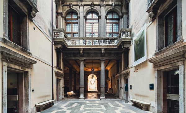 Gallery inside the Palazzo Ca Rezonico Venice