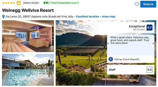 Weinegg Wellviva Resort luxury hotel in Dolomites Italy