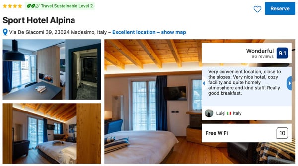 Sport Hotel Alpina in Madesimo Italy