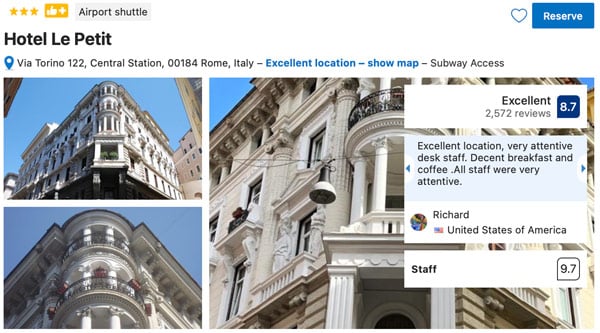 Le Petit Hotel near Termini Railway Station Rome Le Petit Hotel near Termini Railway Station Rome