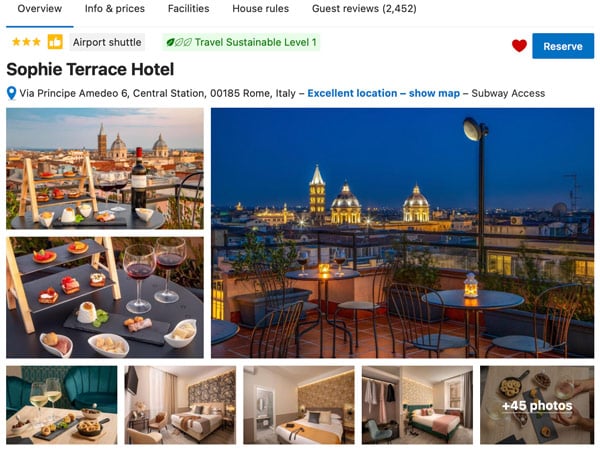 Sophie Terrace Hotel near Termini Railway Station Rome Sophie Terrace Hotel near Termini Railway Station Rome