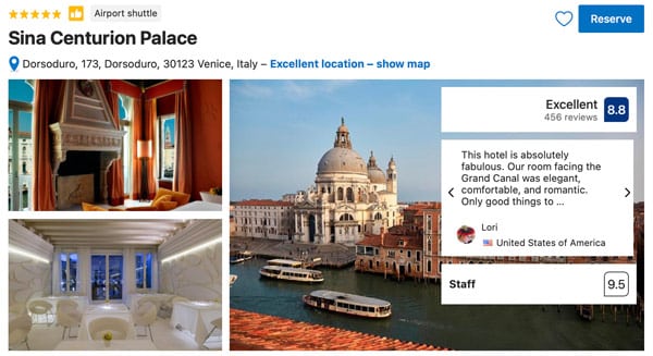 Sina Centurion Palace 5 star Hotel in Venice